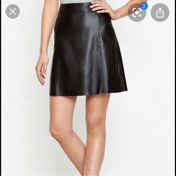 Jigsaw Dresses & Skirts - Jigsaw‎ Leather A-Line Skirt. Black, Size 8. Lined. Vintage.
